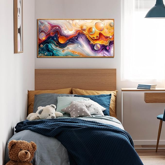 ZHAOSHOP Abstract Colorful Canvas Wall Art for Living Room - Modern Picture Wall Art for Office - Frames Wall Art for Bedroom Size 20" x 40"