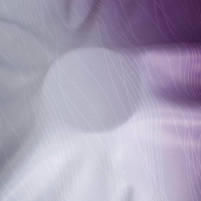 Estelar Textiler Purple and Grey Ombre Blackout Curtains 102 Inches Long for Bedroom, Thermal Insulated Full Room Darkening Grommet Gradient Drapes for Living Room, 52Wx102L, 2 Panels