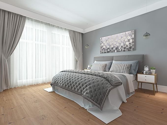 Yihui Arts Abstract Floral Oil Paintings on Canvas Extra Large Hand Painted Modern Stretched Contemporary Wall Art Flowers Artwork for Living Room Home Decorations