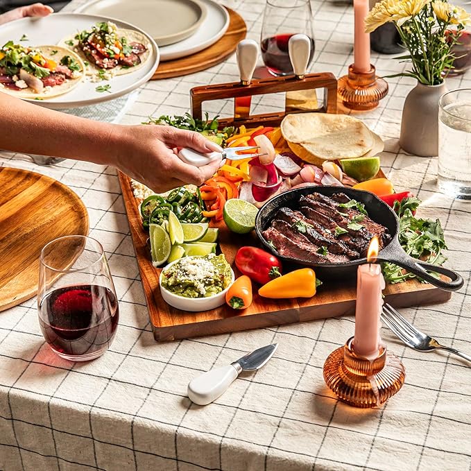 SMIRLY Charcuterie Boards Set - Large Acacia Cheese Board set - House Warming Gifts New Home, Wedding Gift for Couple, Bridal Shower Gift, Birthday Gifts for Women