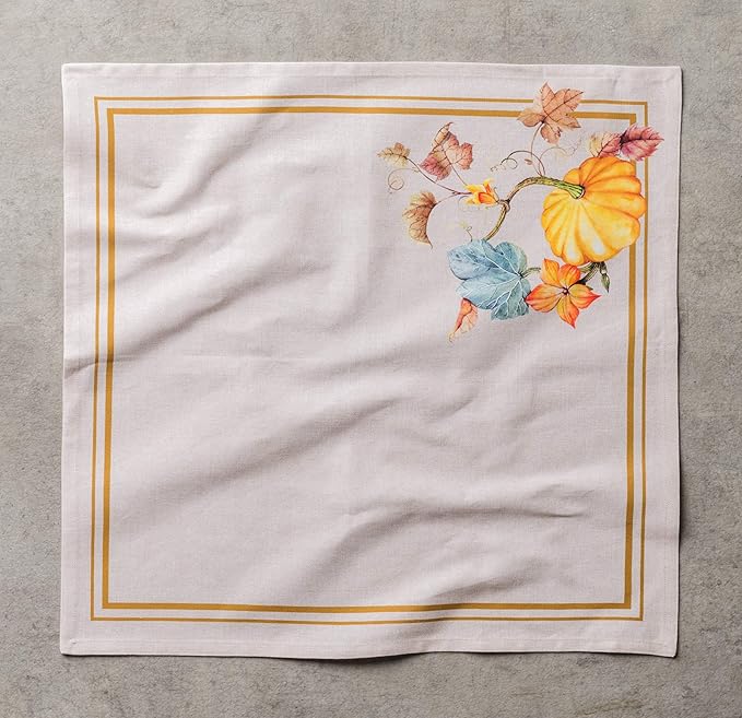 Maison d' Hermine Cloth Napkins Set of 4 100% Cotton Everyday Reusable Square Napkins Cloth Washable, Dinner, Party, Wedding, Restaurant (Potiron, 20" x 20")