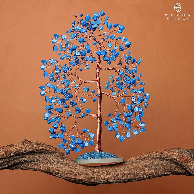 Crystal Trees for Home and Office Decoration, Turquoise Chakra Healing Crystals Feng Shui Handmade Trees for Positive Energy, Money, Good Luck, Christmas Decor, Birthday Gifts for Women, Mom