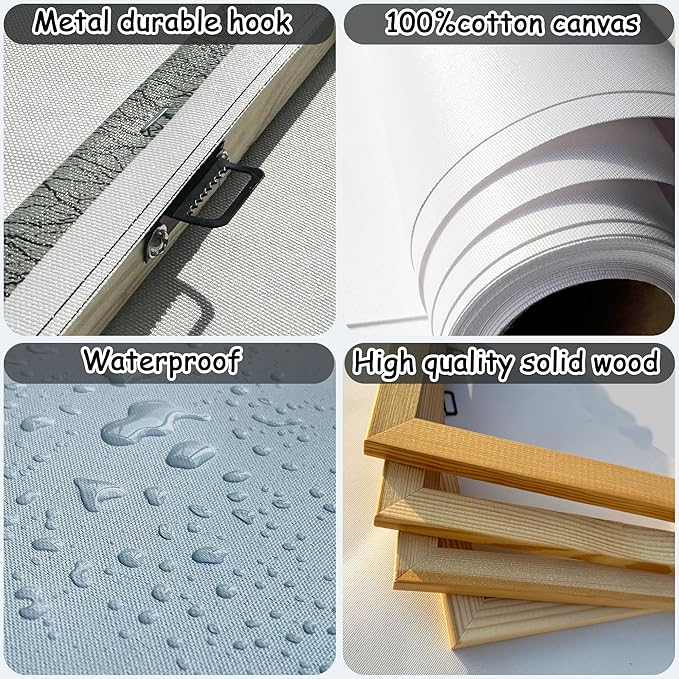 AJAZIKO Plum Blossom Canvas Wall Art Brown Wall Decor Living Room Bedroom Pictures for Over Bed Framed Artwork for Wall Modern Canvas Paintings for Decorations Office Decor