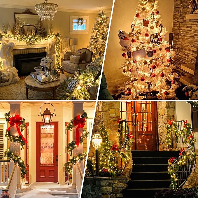 Clear Christmas Lights Set with White Wire,50Count 13Feet Incandescent Bulb Mini String Lights for Indoor Christmas Tree Garland Birthday Wedding Party Festival Decoration, Warm White