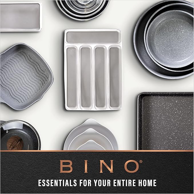 BINO | Plastic Storage Bins, Small | THE HANDLER COLLECTION | Multipurpose Organizer Bins | Kitchen Pantry Organizers and Storage | Clear Containers for Organizing Home | Freezer Organizer