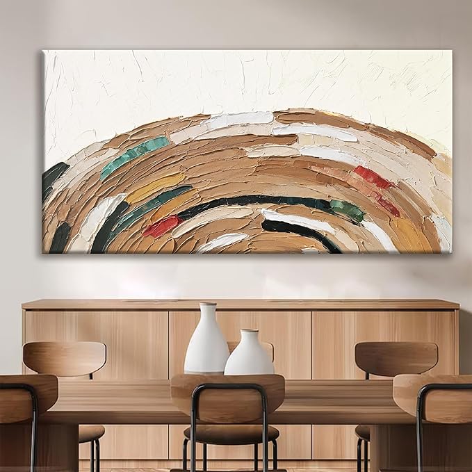 Tsomzxng Large Abstract Wall Art For Living Room Decor Yellow Brown Wall Art Painting Prints Minimalist Abstract Art Modern Canvas Art Wall Decor Pictures For Bedroom Kitchen Office 29"×58"