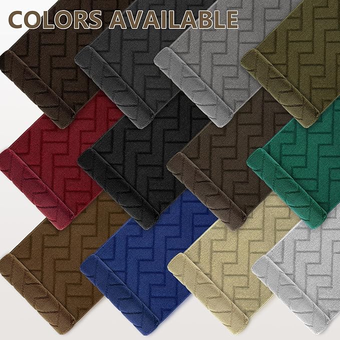 hicorfe Kitchen Rugs and Mats Sets,2 Pieces Super Absorbent Polypropylene Non-Slip Rug,Soft Comfort Floor Mat,Washable for Kitchen,Hallway,Office,Sink,Laundry(24" x 35"+24" x 71",Dark Brown)