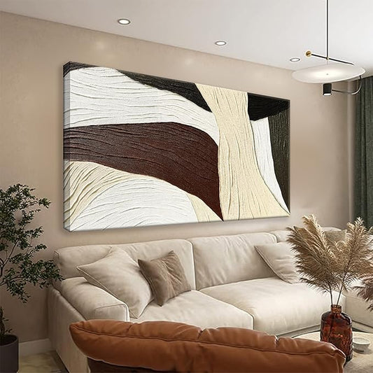 Tsomzxng Abstract Wall Art Brown line Art Prints Multicolor Geometric line block Canvas Art Wall Decor Painting Modern Artwork Decorations For Living Room Bedroom Kitchen 24x48 In