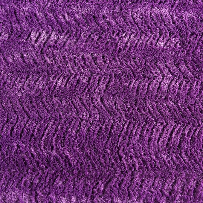 YUSOKI Luxury Faux Fur Blanket for Queen Size Bed 2 Layers,7.3lb,All Ages,Home Decoration Without Pillows (Purple,90"x90")