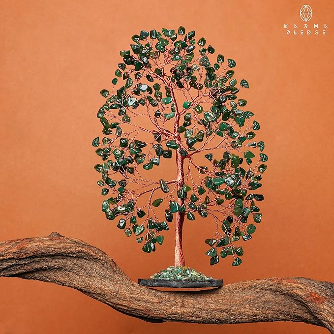 Crystal Trees for Home and Office Decoration, Green Aventurine Chakra Healing Crystals Feng Shui Handmade Trees for Positive Energy, Money, Good Luck, Christmas Decor, Birthday Gifts for Women, Mom