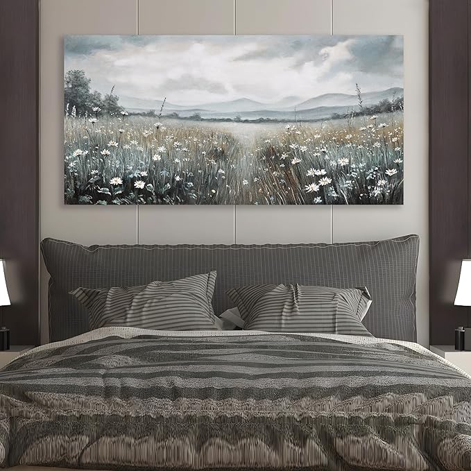 Glvzygy Canvas Wall Art Vintage Wall Decor Classical Painting Canvas Prints Vintage Floral Wall Art for Home Room Bathroom Decor Living and Office Home Decor 24"x48"