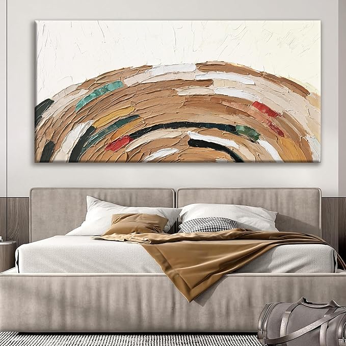Tsomzxng Large Abstract Wall Art For Living Room Decor Yellow Brown Wall Art Painting Prints Minimalist Abstract Art Modern Canvas Art Wall Decor Pictures For Bedroom Kitchen Office 29"×58"