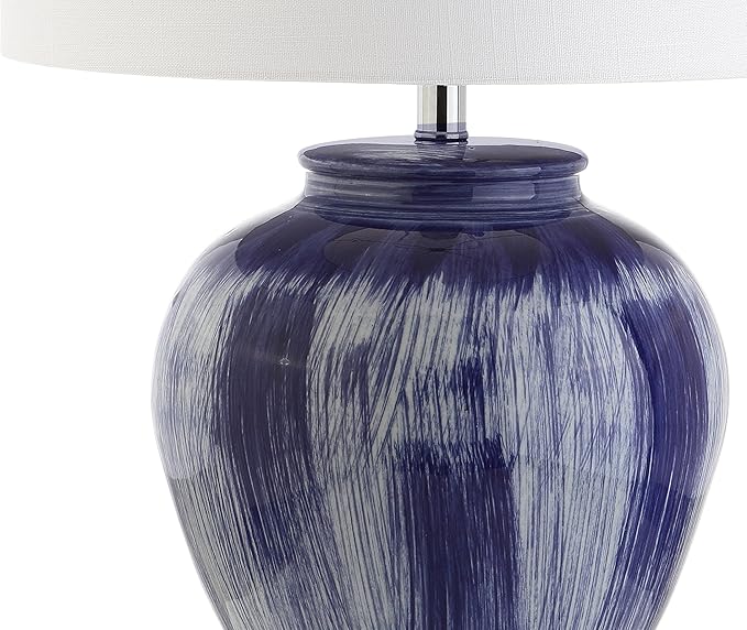 JONATHAN Y JYL5013A Wayland 26" Ceramic LED Table Lamp Transitional Glam Bedside Desk Nightstand Lamp for Bedroom Living Room Office College Bookcase LED Bulb Included, Seaside Blue