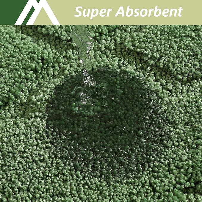 COSY HOMEER Soft Kitchen Floor Mats for in Front of Sink Super Absorbent Kitchen Rugs and Mats 20"x79" Non-Skid Kitchen Mat Standing Mat Washable,Polyester,Green