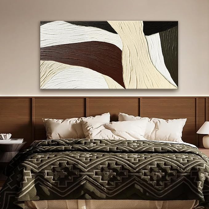 Tsomzxng Abstract Wall Art Brown line Art Prints Multicolor Geometric line block Canvas Art Wall Decor Painting Modern Artwork Decorations For Living Room Bedroom Kitchen 24x48 In