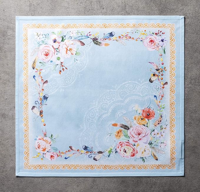 Maison d' Hermine Cloth Napkins Set of 4 100% Cotton Everyday Reusable Square Napkins Cloth Washable, Dinner, Party, Wedding, Restaurant, Spring/Summer (Ibiza, 20" x 20")