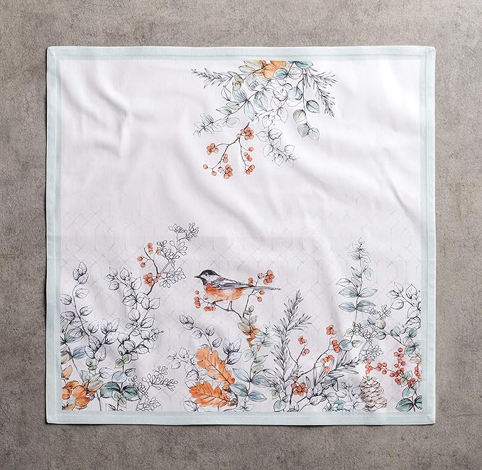 Maison d' Hermine Cloth Napkins Set of 4 100% Cotton Everyday Reusable Square Napkins Cloth Washable, Dinner, Party, Wedding, Restaurant (Whitish Shabby Chique, 20" x 20")