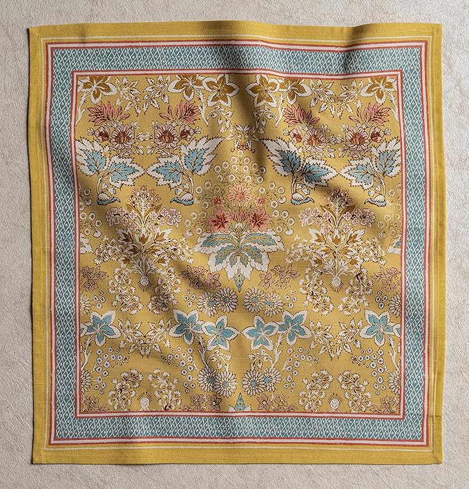 Maison d' Hermine Cloth Napkins Set of 4 100% Cotton Everyday Reusable Square Napkins Cloth Washable, Dinner, Party, Wedding, Restaurant, Spring/Summer (Marquise, 20" x 20")