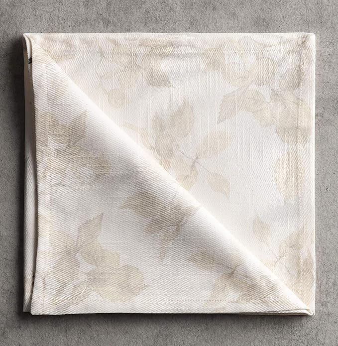 Maison d' Hermine Cloth Napkins Set of 4 100% Cotton Everyday Reusable Square Napkins Cloth Washable, Dinner, Party, Wedding, Restaurant (Equinoxe - Beige, 20" x 20")