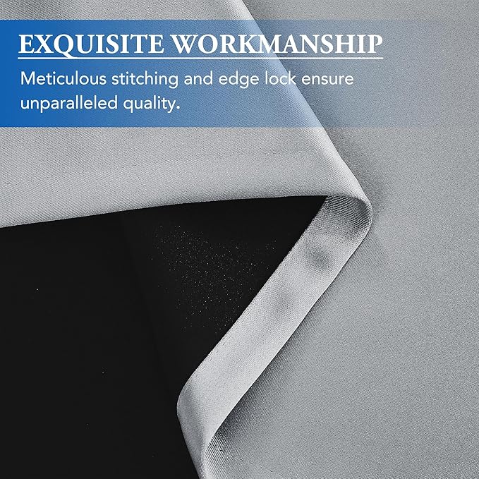 Beauoop Grey 100% Blackout Curtains 54 Inch Long 2 Panels for Bedroom Living Room Solid Room Darkening Thermal Insulated Soundproof Energy Saving Grommet Top Window Treatment Drapes,52x54 2 Set