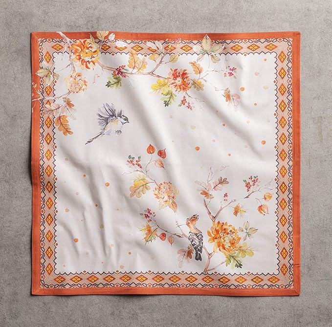 Maison d' Hermine Cloth Napkins Set of 4 100% Cotton Everyday Reusable Square Napkins Cloth Washable, Dinner, Party, Wedding, Restaurant (Kelim - Prairie, 20" x 20")