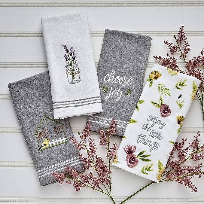 SKL Home by Saturday Knight Ltd. Lavender Hand Towel (2-Pack), White , 16x25