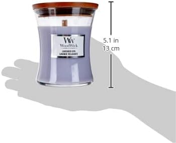 WoodWick Medium Hourglass Candle Lavender Spa - Premium Soy Blend Wax Pluswick Innovation 60 Hour Burn Time
