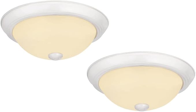 Design House 11 Inch Hays Integrated LED Ceiling Light 2-Pack with Frosted Glass, White, 579177