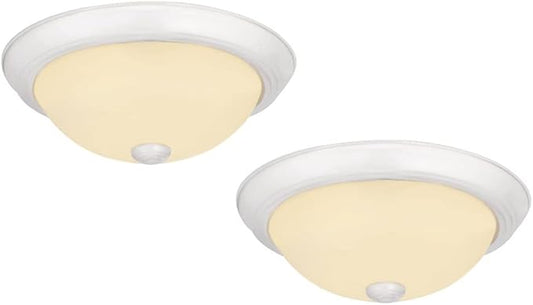 Design House 11 Inch Hays Integrated LED Ceiling Light 2-Pack with Frosted Glass, White, 579177