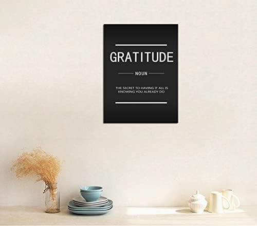 Inspiring Canvas Painting Poster Gratitude Noun Wall Art Inspirational Entrepreneur Inspiration Picture Home Decor Decoration Office Bedroom Frame Ready to Hang[18" W x 24" H]