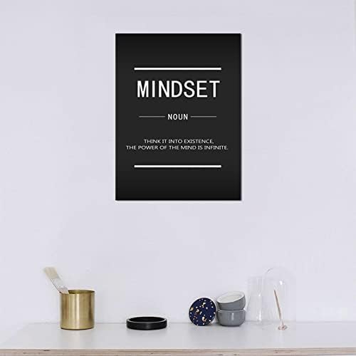 Inspirational Entrepreneur Positive Quotes Mindset Noun Painting Poster Inspiring Canvas Wall Art Print Artwork Office Decoration Company Living Room Stretch Frame Ready to Hang[18" W x 24" H]