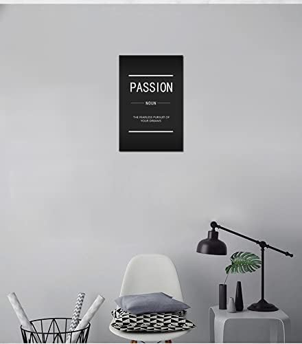 Inspirational Wall Art Motivational Entrepreneur Quotes Passion Noun Canvas Painting Posters Print Artwork Office Decoration Frame [12''W X 18''H]