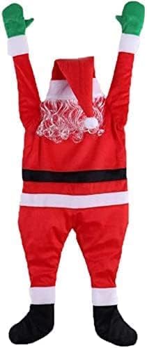 3.5 Ft Hanging Christmas Santa Claus Decorations,Christmas Ornaments Decoration from The Gutter Roof Outdoor Yard Decor Home Wall Car Indoor (3.5 ft(108 cm)) Red