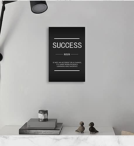 Inspirational Success Wall Art Motivational Entrepreneur Quotes Canvas Print Poster Framed Wooden Artwork Home Office Decoration[12''W X 18''H]