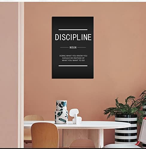 Inspirational Canvas Wall Art Discipline Painting Poster Inspiring Entrepreneur Quotes Proverbs Picture Print Artwork Office Decoration Home Wall Decoration Frame Ready to Hang[12''W X 18''H]