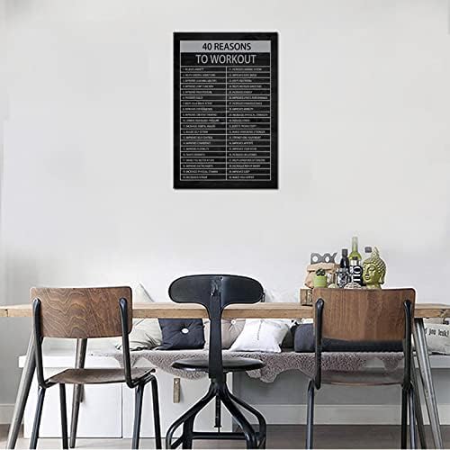 40 Reasons to Workout Motivational Quotes Exercise Wall Art Inspirational Fitness Painting Prints on Canvas Inspiring Posters Pictures Print Artwork Decor for Home Office Gym[24''W x 36''H]