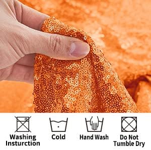 2 Packs 12 x 108 inches Orange Sequin Table Runner, Glitter Orange Table Runner for Wedding Birthday Bachelorette Holiday Party Supplies Decorations Bridal Shower Baby Shower