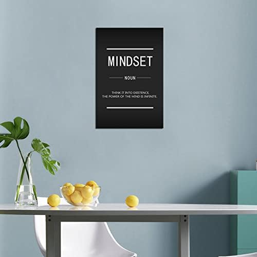 Motivational Canvas Wall Art Mindset Noun Painting Poster Office Decoration Inspirational Entrepreneur Positive Quotes Inspiration Picture Company Wall Decoration Frame Ready to Hang[12''W X 18''H]