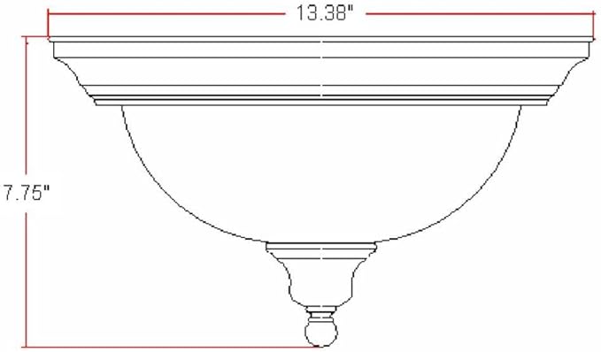 Design House Bristol Ceiling Light, Flush Mount, Dimmable, Uses (2) 60W Bulbs, Alabaster Glass, For Bedroom/Dining Room/Kitchen/Hallway, Satin Nickel, 13.4 in. Diameter x 7.8 in. H, 510297