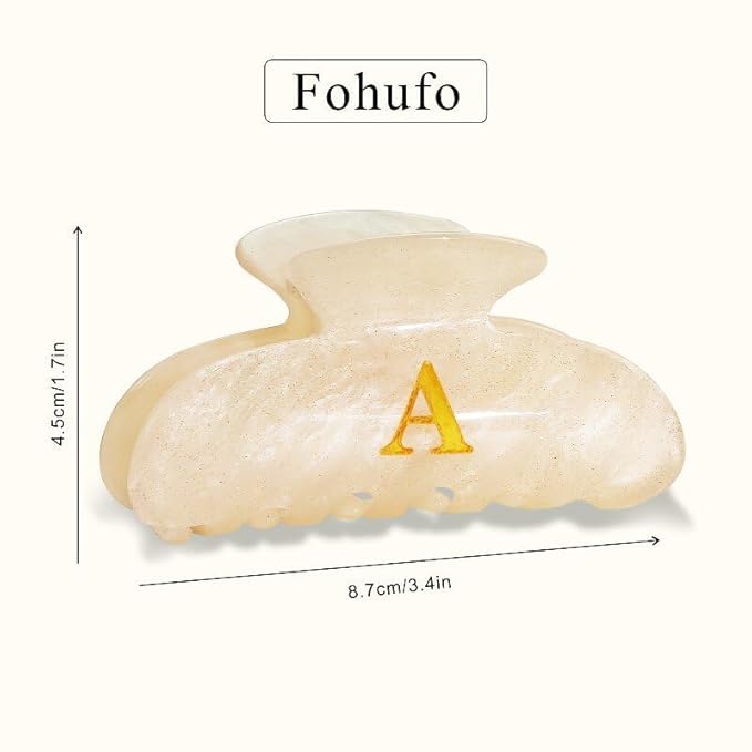 Acrylic Letter Hair Clips for Women Girl - Monogram Hair Claw Alphabet Large Hair Clip, Fashion Glitter Claw Clips Elegant And Durable Hair Accessory Teen Girl Gifts, Letter F