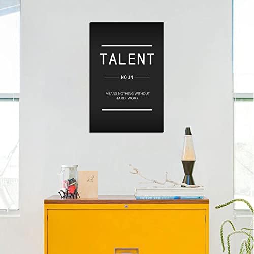 Inspirational Office Canvas Wall Art Inspirational Painting Poster Entrepreneur Quotes Talent Picture Home Decor Print Artwork Frame [12''W X 18''H]