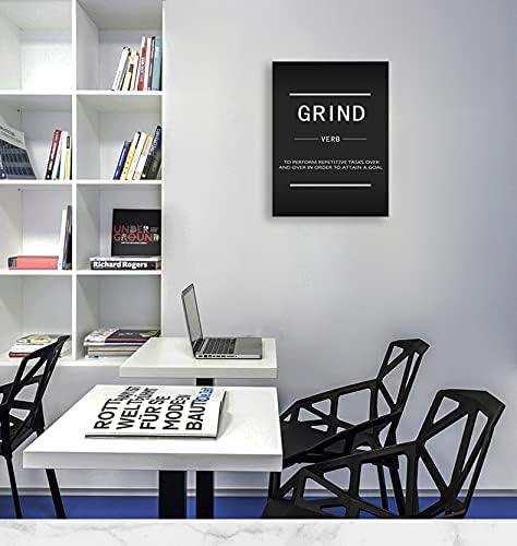 Grind Verb Inspirational Canvas Wall Art Inspiring Motto Prints on Canvas Inspiring Entrepreneur Quotes Poster Office Home Decoration Artwork Holiday Gifts Ready to Hang[30″W X 40′'H]