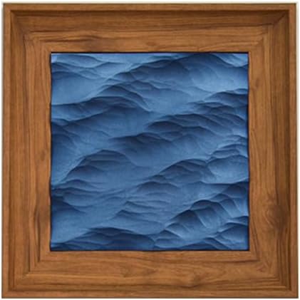 Handcrafted Wood Carved Frame Wall Art with 3D Wave Carving Design, Creative Bedroom Decor (natural wood color, large, Framed)