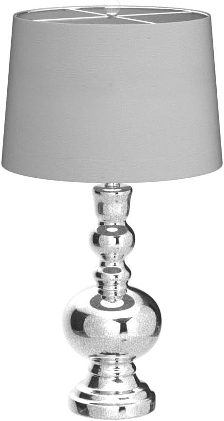 JONATHAN Y JYL1061D-SET2 Set of 2 Table Lamps Genie 28.5" Glass LED Table Lamp Contemporary Transitional Bedside Desk Nightstand Lamp for Bedroom Living Room Office College Bookcase, Mercury Silver