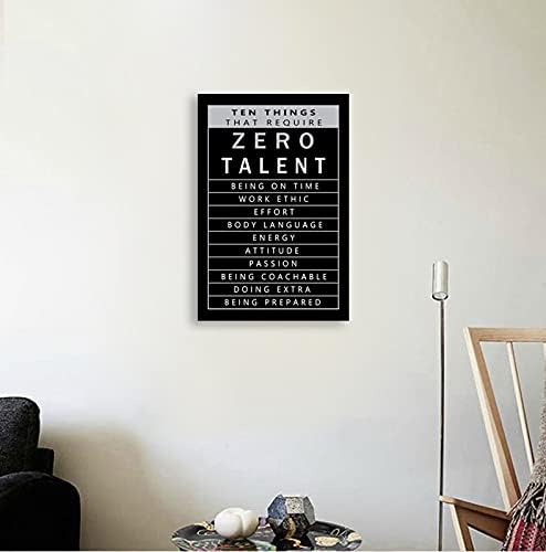 Inspiring Office Canvas Wall Art Ten Things That Require Zero Talent Picture Inspirational Painting Positive Modern Entrepreneur Quotes Poster Home Decor Office Bedroom Ready to Hang[24''W x 36''H]