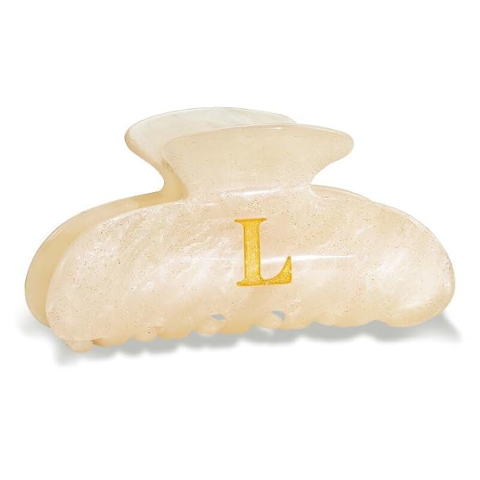 Acrylic Letter Hair Clips for Women - Monogram Hair Claw Alphabet Large Hair Clip, Fashion Glitter Claw Clips Elegant And Durable Hair Accessory, Letter L