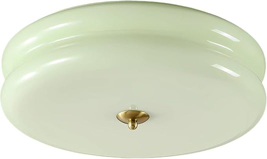 KCO Lighting Mid Century Modern LED Ceiling Lights Mint Green Glass Ceiling Lamp Large Hallway Ceiling Light Nordic Vintage Round Semi Flush Ceiling Light Fixture