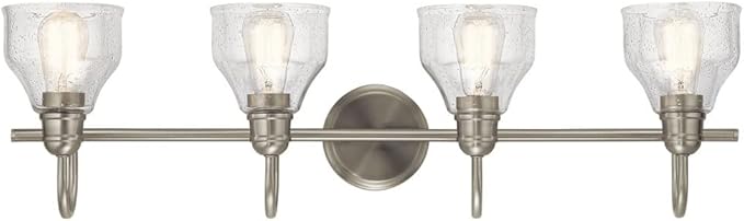 Kichler Avery 33.25" 4 Light Vanity Light with Clear Seeded Glass Olde Bronze®