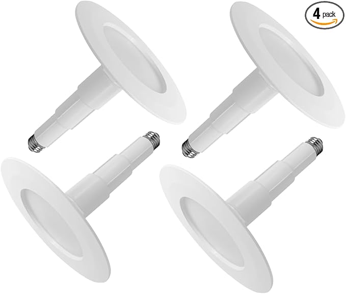 Jolux 4-Pack 5/6" LED Can Lights Retrofit Recessed Lighting,12W=60W,2700K SoftWhite,800 Lumens,Dimmable Adjustable Retrofit Downlight,ETL,Damp Rated,Simple Installation Can Lights,Bevel Trim
