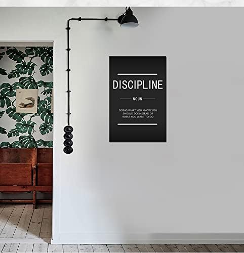 Inspirational Entrepreneur Proverb Discipline Noun Wall Art Canvas Artwork Printmaking Painting Poster Home Decor Gym Office Company Frame Ready to Hang[24''W x 36''H]